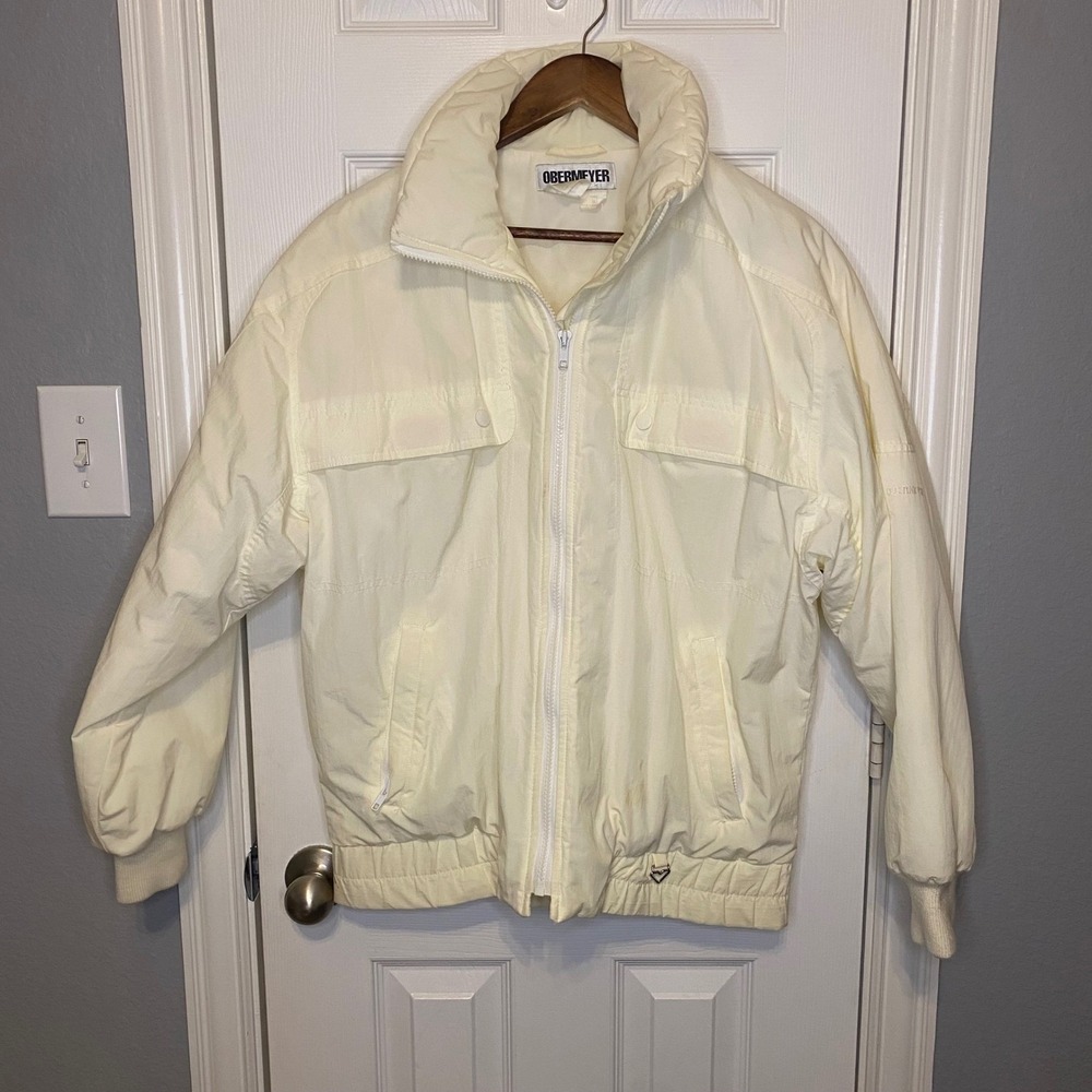Obermeyer Ski Jacket Puffer Women's Size 12 Jamie Cream White Full‎ Zip
